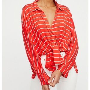 Free People Can’t Fool Me Red/White Top
